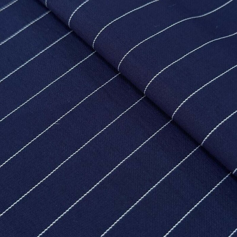 Tencel Risca De Giz Azul Marinho 