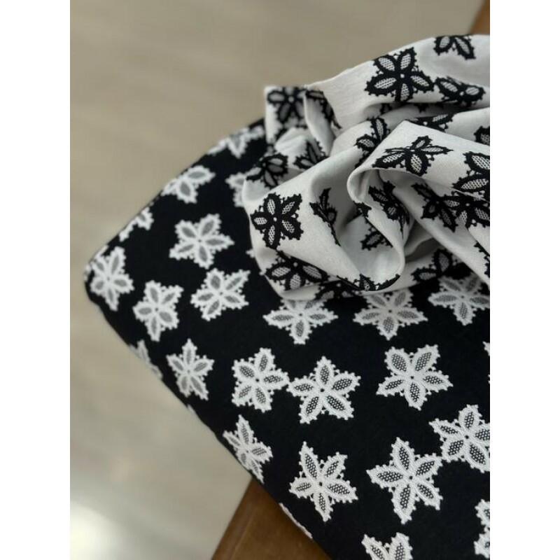 Jacquard de Algodão Preto