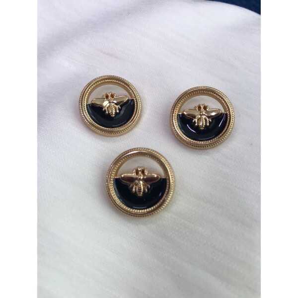Botão Bee Dourado G - 13719