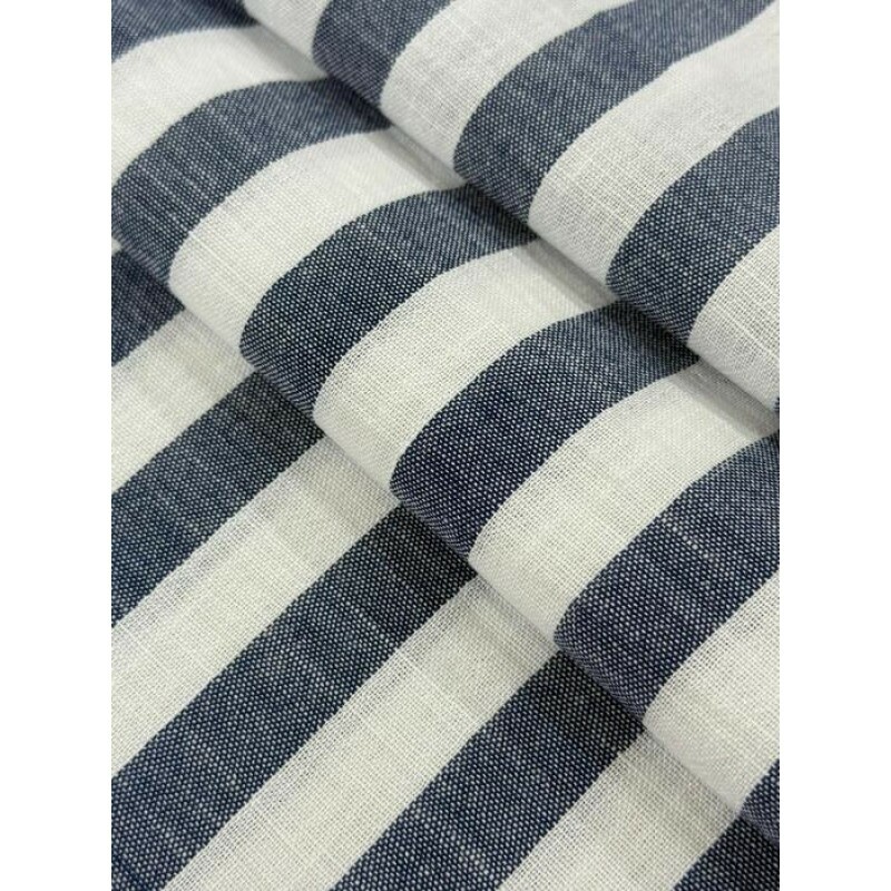 Cambraia de Linho Santorini Fio Tinto Indigo