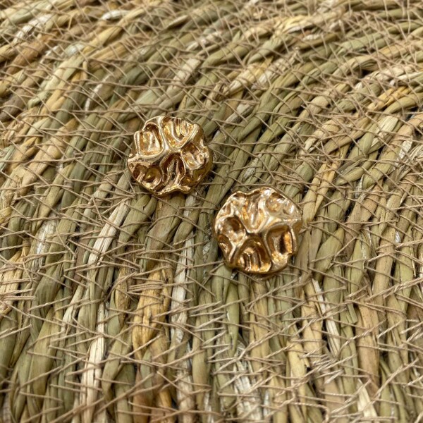 Botão Dourado Irregular Médio - 11278
