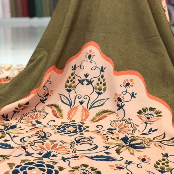 Viscose Júpiter Verde Musgo Barrado Estampado
