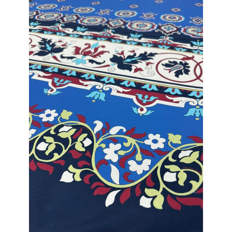 Tricoline Arabescos Fundo Azul Marinho Tricoline Arabescos Fundo Azul Marinho