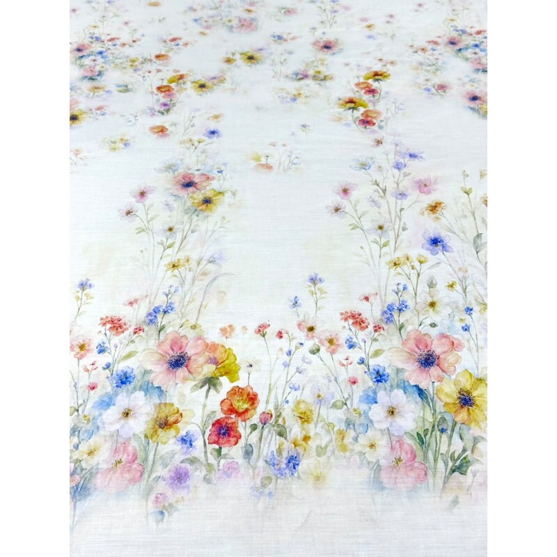 Tricoline Floral Barrado 