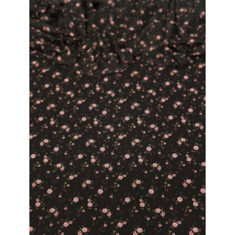 Tule de Malha Floral Fundo Escuro Tule de Malha Floral Fundo Escuro