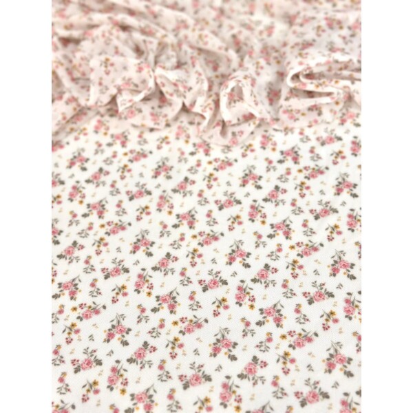 Tule de Malha Floral Fundo Claro