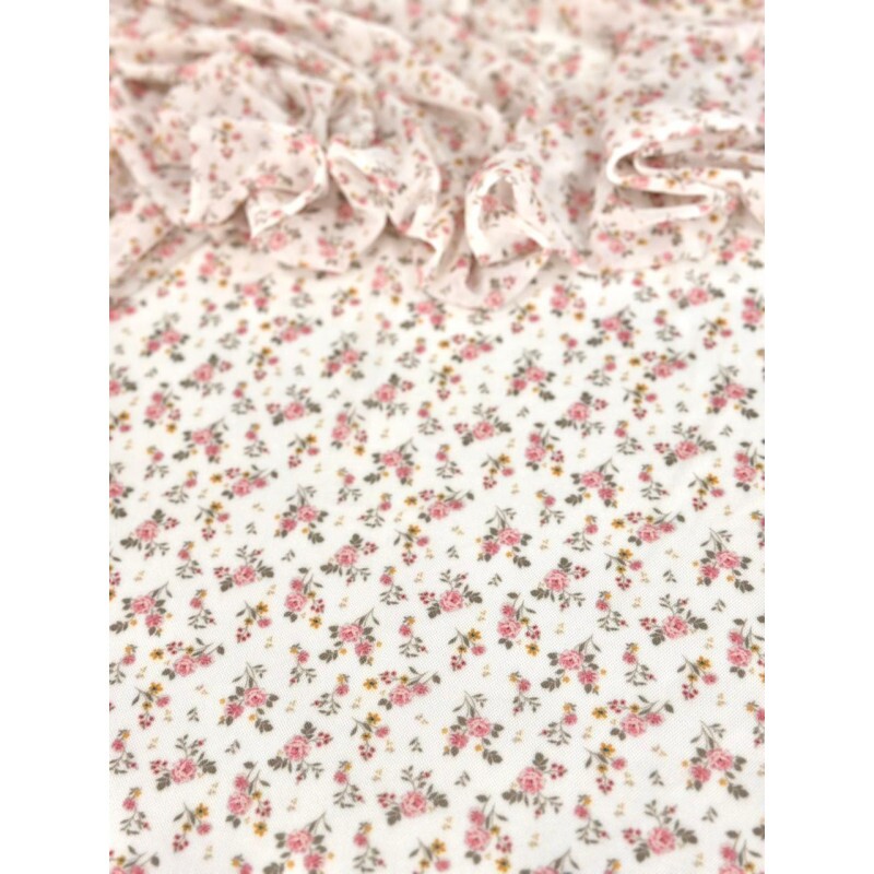 Tule de Malha Floral Fundo Claro Tule de Malha Floral Fundo Claro
