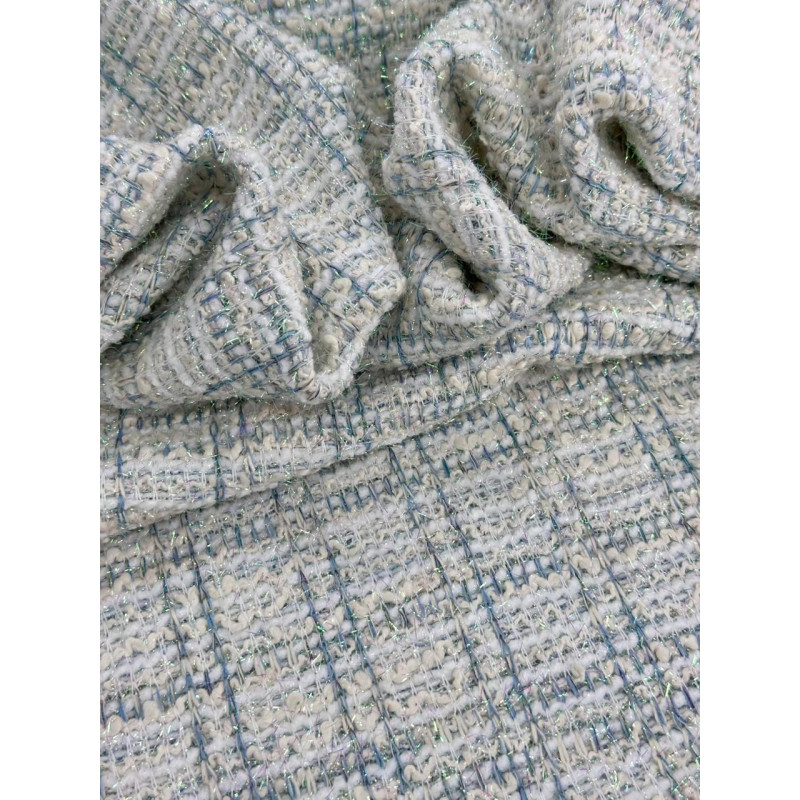 Tweed de Malha Azul