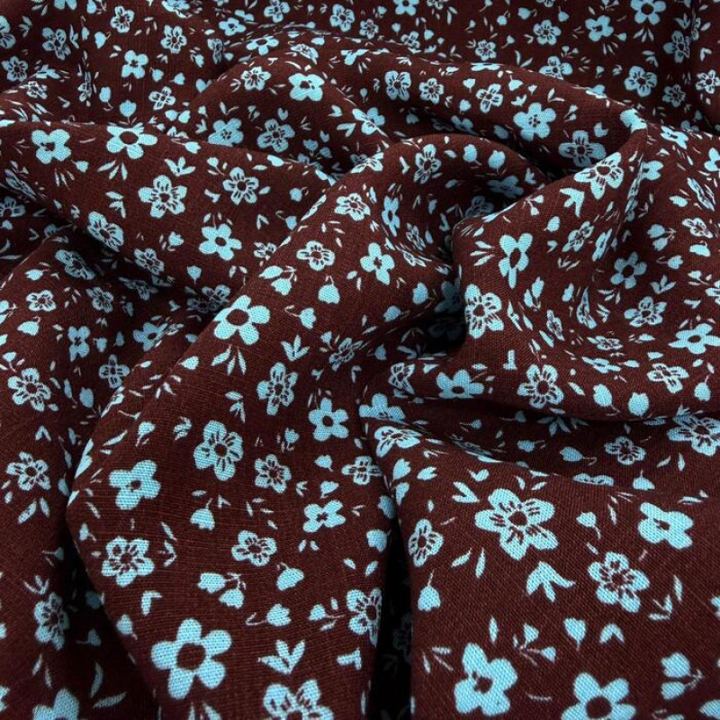 Viscolinho Liberty Azul e Marrom