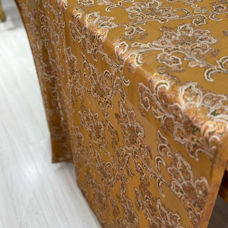 Devorê Mumbai Fundo Mostarda Escuro Devorê Mumbai Fundo Mostarda Escuro