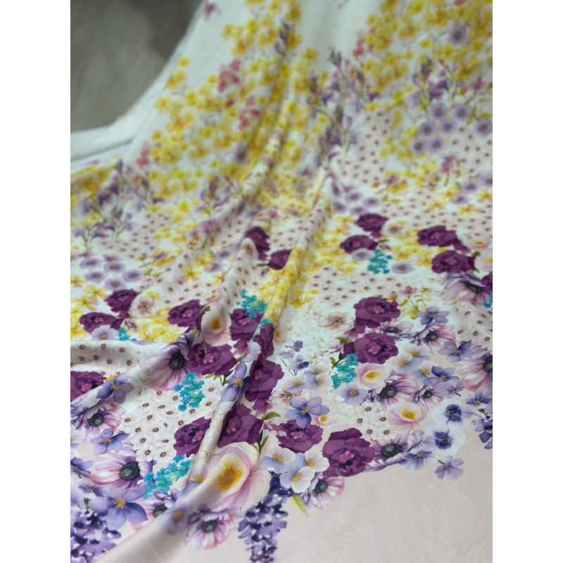 Viscose Júpiter Rosa com Folhagens Viscose Júpiter Rosa com Folhagens