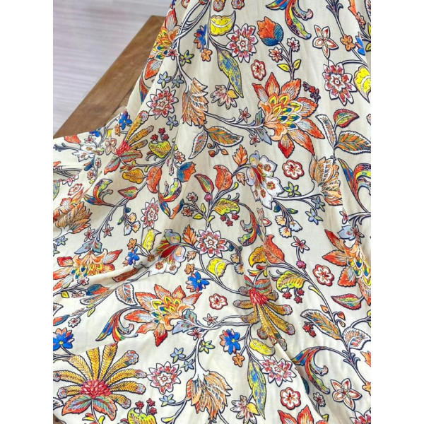 Crepe de Viscose Italiana Floral Colors
