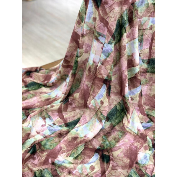 Crepe de Viscose Italiana Pintura Abstrata