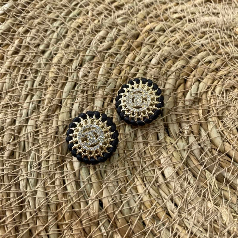 Botão Chanel Black com Strass - 11381